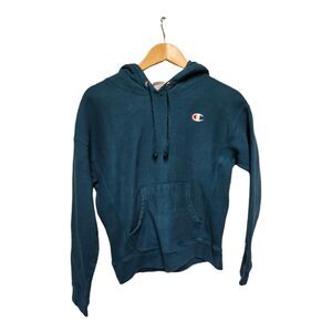 Champion Teal Hoodie Reverse Weave
